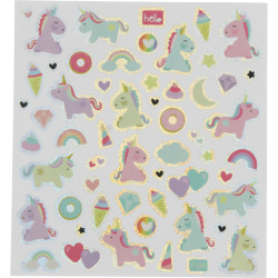 GOMMETTE LICORNE PHOSPO ET HOLO, COULEUR
