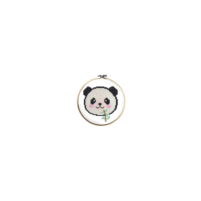 KIT DIAMOND PAINTING PANDA DIAM. 17CM : KIT DIAMOND PAINTING PANDA DIAM. 17CM :