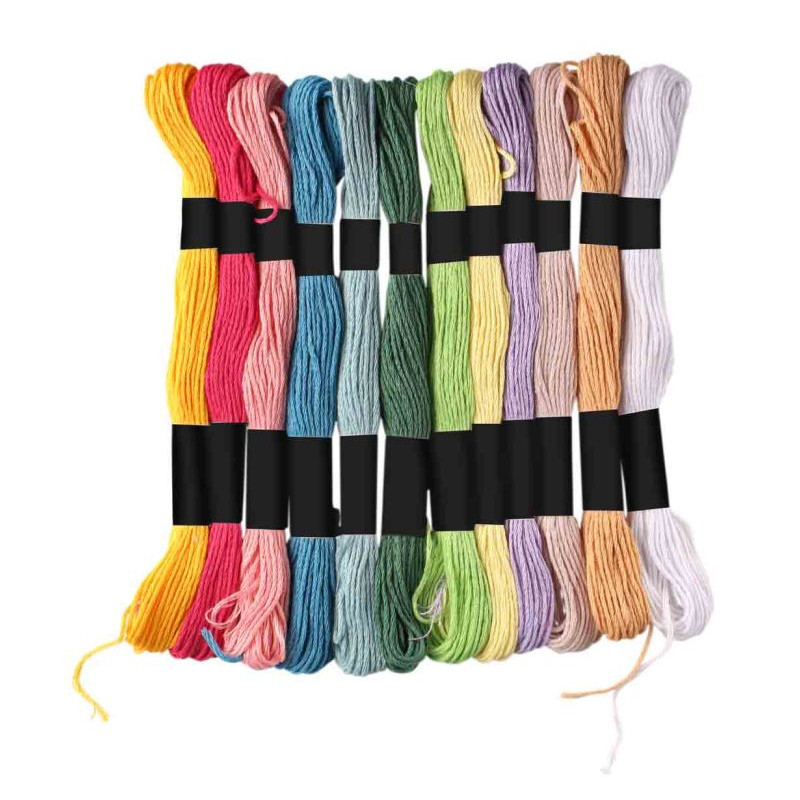 ECHEVEAUX DE COTON 8 M PASTELS X 12 PCS