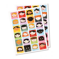 GOMMETTE EMOTIONS FILLES, 3x3CMx48PCS