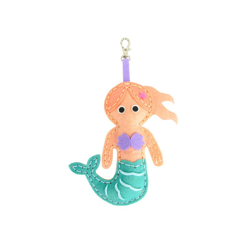 KIT PORTE-CLÉ FEUTRINE SIRÈNE 16x7cm KIT PORTE-CLÉ FEUTRINE SIRÈNE 16x7cm