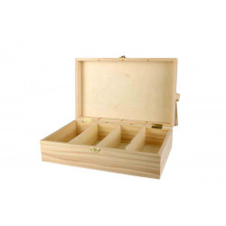 BOITE BOIS 4 COMPARTIMENTS 31x19,5x9 CM
