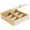 BOITE A THE BOIS 6 COMPARTIMENTS 21x21x8