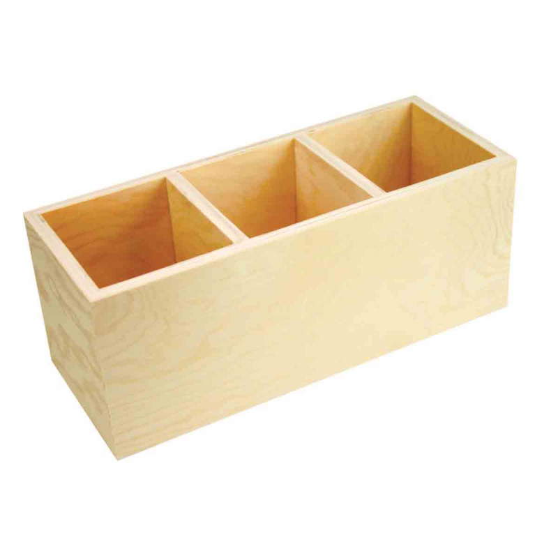 CAISSETTE BOIS 3 COMPARTIMENTS 24x9,5x9,