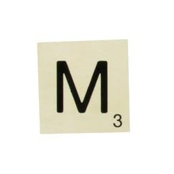 MAXI LETTRE DECO M, EN BOIS, 10 X 10 CM