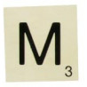 MAXI LETTRE DECO M, EN BOIS, 10 X 10 CM