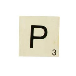 MAXI LETTRE DECO P, EN BOIS, 10 X 10 CM