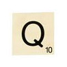 MAXI LETTRE DECO Q, EN BOIS, 10 X 10 CM