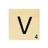 MAXI LETTRE DECO V, EN BOIS, 10 X 10 CM