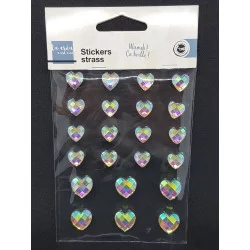 STICKER STRASS EN ACRYLIQUE COEUR X22