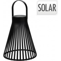 LANTERNE SOLAIRE DESIGN NOIR PLS H23CM