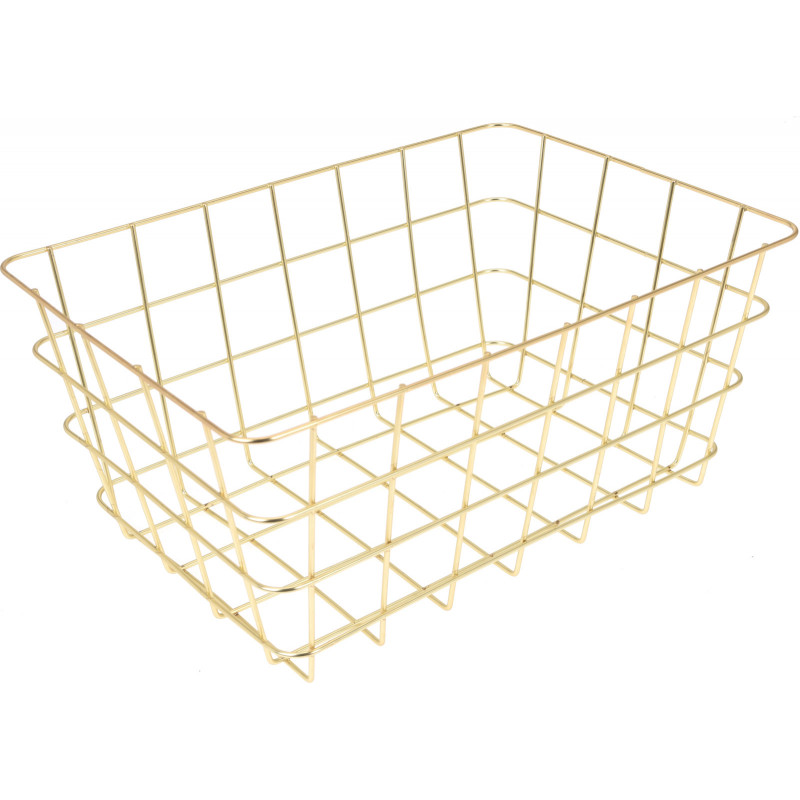 PANIER FILAIRE DORE 30X21X14CM