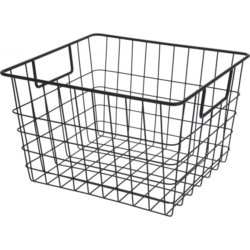PANIER FILAIRE METAL NOIR 32X29XH19CM