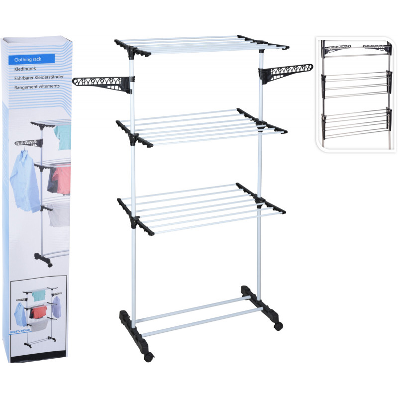 SECHOIR A LINGE 3 ETAGES 80X57X165CM
