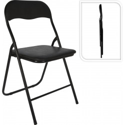 CHAISE PLIANTE NOIR PVC