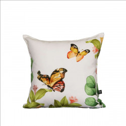 COUSSIN 45X45 PAPILLON BLANC LIN ET COTO