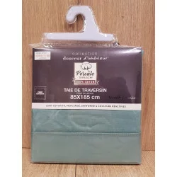 TAIE DE TRAVERSIN SAUGE PERCALE 85x185cm