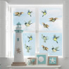 STICKER DE VITRE OISEAUX AQUARELLES STICKER DE VITRE OISEAUX AQUARELLES