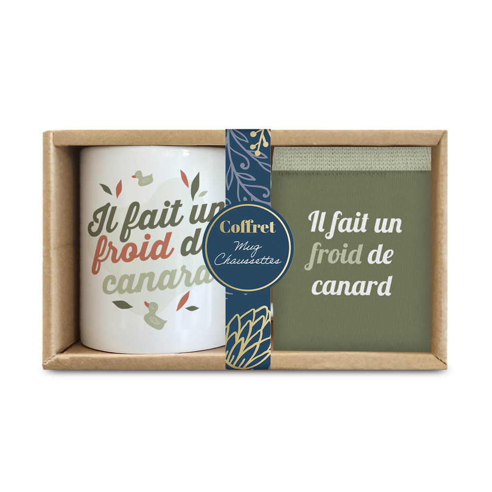 COFFRET MUG CHAUSSETTES "FROID DE CANARD COFFRET MUG CHAUSSETTES "FROID DE CANARD
