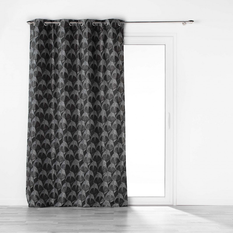 RIDEAU FLORIANI NOIR 140x260CM JACQUARD
