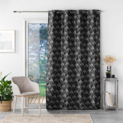 RIDEAU FLORIANI NOIR 140x260CM JACQUARD