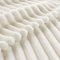 PLAID KALIE NATUREL 125x150CM FLANELLE J