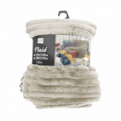 PLAID KALIE NATUREL 125x150CM FLANELLE J