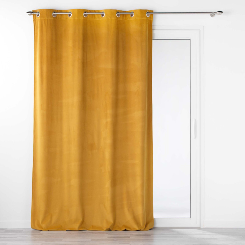 RIDEAU VELOURIANE OCRE 140x260CM VELOURS