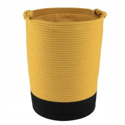 PANIERE A LINGE OCRE/NOIR PM 45X33,5 CM