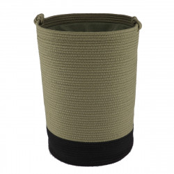 PANIERE A LINGE KAKI/NOIR GM COTON 50X37