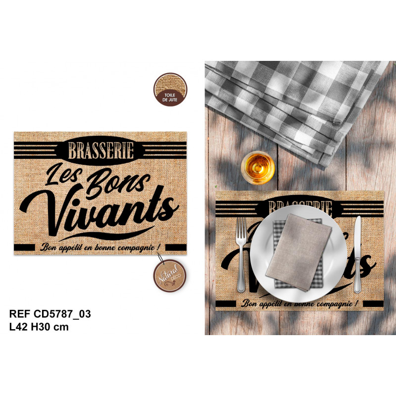 SET DE TABLE "LES BONS VIVANTS"