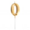 BOUGIE CHIFFRE 0 GRAPHIQUE OR 7 CM SUR