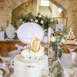 BOUGIE CHIFFRE 0 GRAPHIQUE OR 7 CM SUR