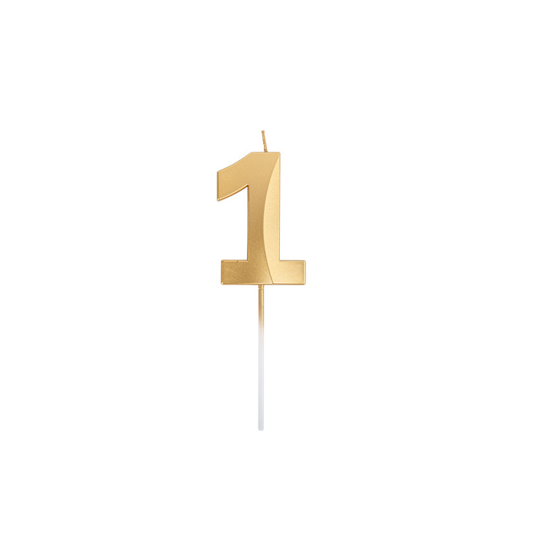 BOUGIE CHIFFRE 1 GRAPHIQUE OR