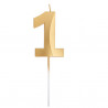 BOUGIE CHIFFRE 1 GRAPHIQUE OR