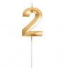 BOUGIE CHIFFRE 2 GRAPHIQUE OR