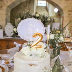 BOUGIE CHIFFRE 2 GRAPHIQUE OR