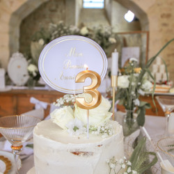 BOUGIE CHIFFRE 3 GRAPHIQUE OR