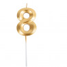 BOUGIE CHIFFRE 8 GRAPHIQUE OR