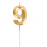 BOUGIE CHIFFRE 9 GRAPHIQUE OR