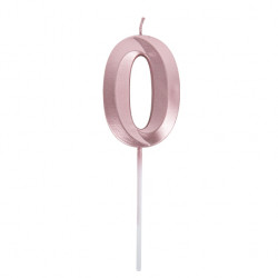 BOUGIE CHIFFRE 0 GRAPHIQUE ROSE GOLD