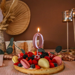 BOUGIE CHIFFRE 0 GRAPHIQUE ROSE GOLD