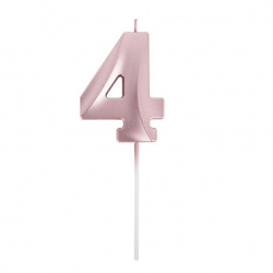 BOUGIE CHIFFRE 4 GRAPHIQUE ROSE GOLD