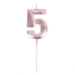 BOUGIE CHIFFRE 5 GRAPHIQUE ROSE GOLD