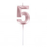 BOUGIE CHIFFRE 5 GRAPHIQUE ROSE GOLD