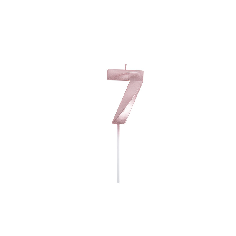 BOUGIE CHIFFRE 7 GRAPHIQUE ROSE GOLD