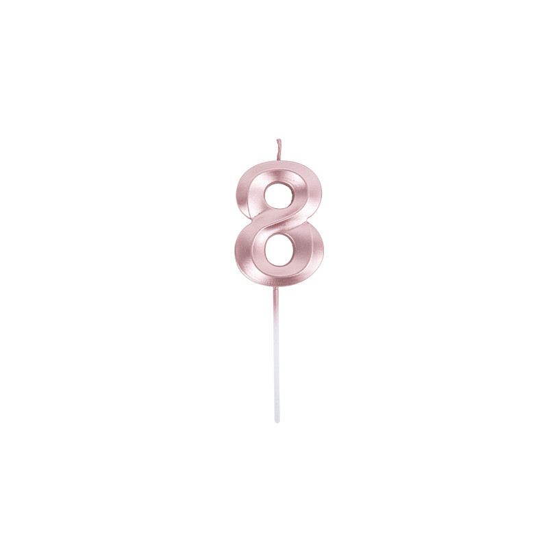 BOUGIE CHIFFRE 8 GRAPHIQUE ROSE GOLD
