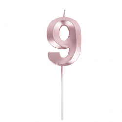 BOUGIE CHIFFRE 9 GRAPHIQUE ROSE GOLD