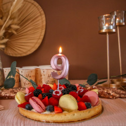 BOUGIE CHIFFRE 9 GRAPHIQUE ROSE GOLD