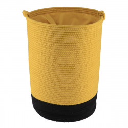 PANIERE A LINGE OCRE/NOIR GM 50X37CM COT